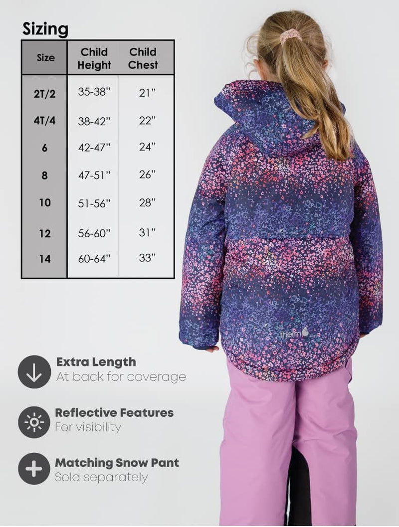 Kids Ski Jacket | Toddler Lightweight Rain Jacket W Hoodie & Zippered Pockets | Waterproof Winter Coat for Girls & Boys