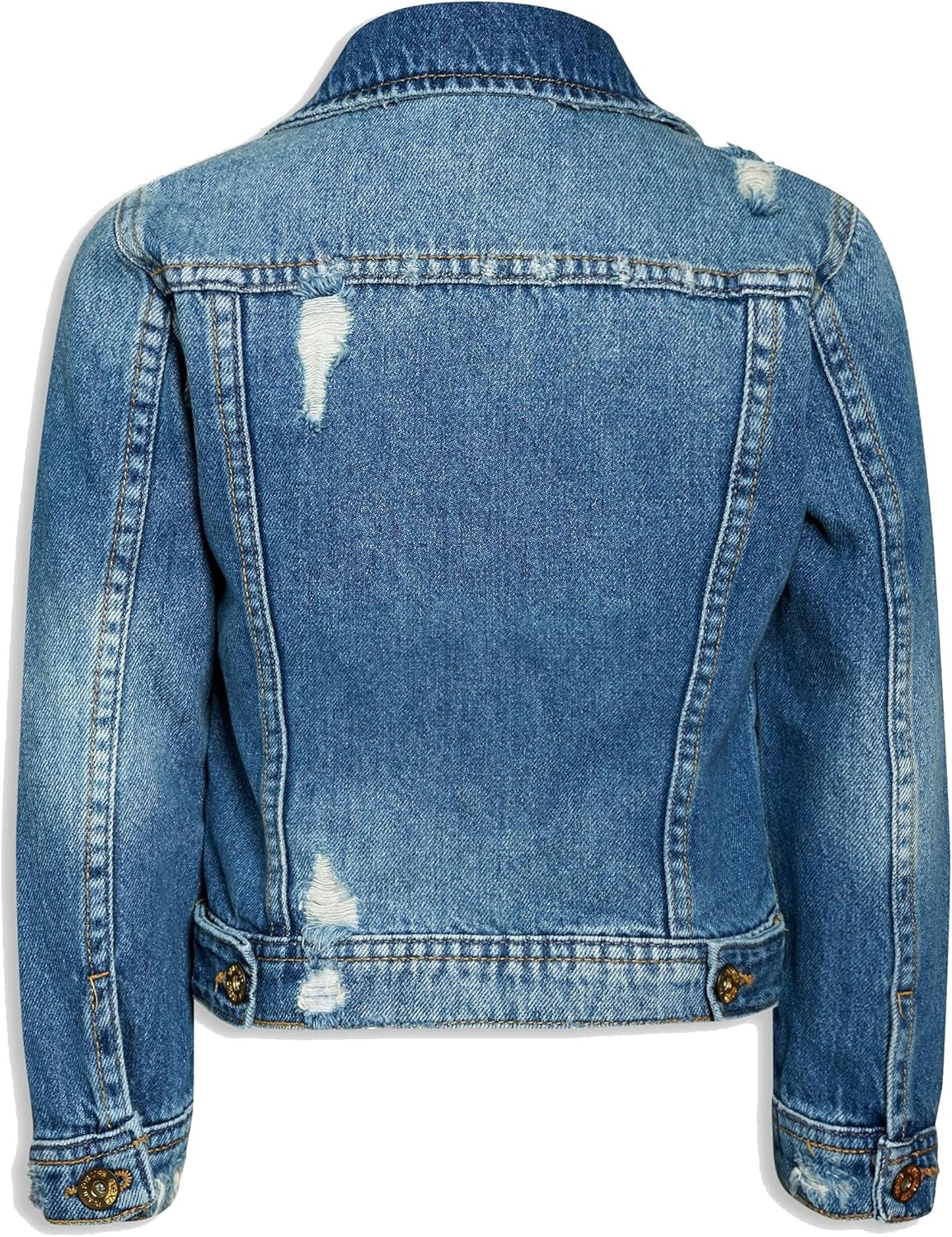 Kids Girls Denim Distressed Button up Jacket